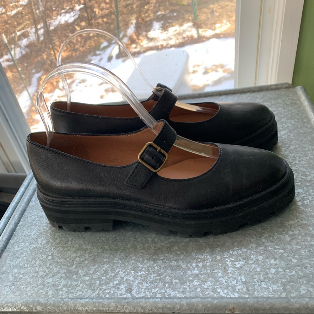 Madewell Freya Lug Sole Mary Janes, Size 8. EUC